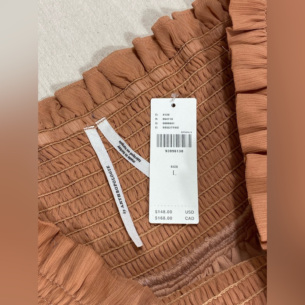 Anthropologie Smocked Sheer Maxi Skirt NWT - Picture 7 of 12